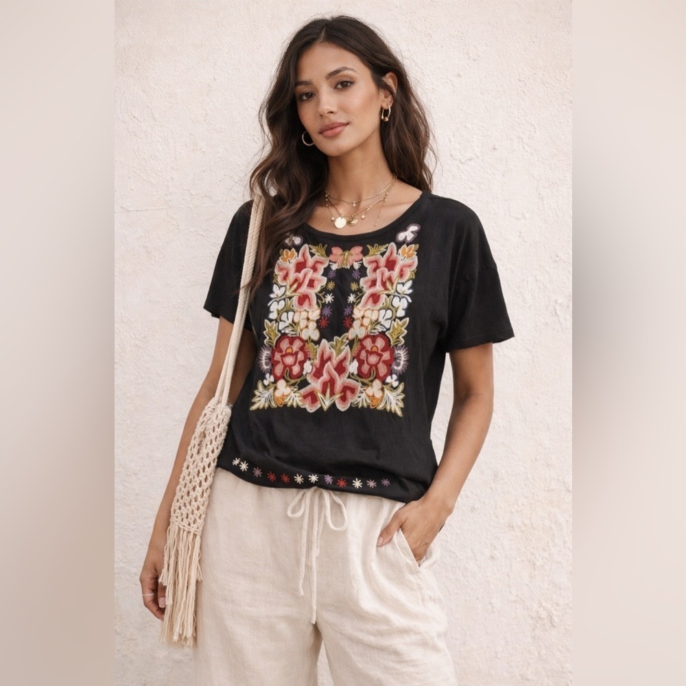 Anthropologie x Tiny NWT Embroidered Short Sleeve Top S ($120)